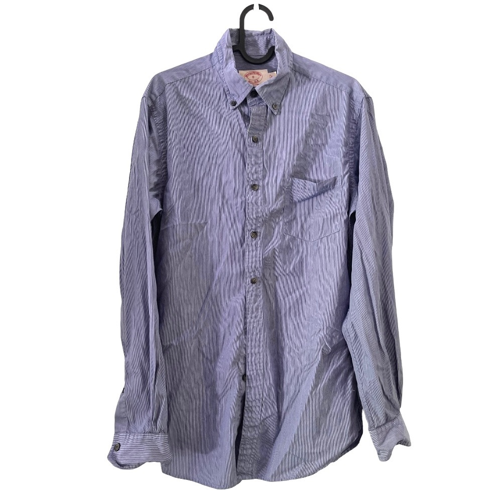 Brooks Brothers Blue White Striped Button‎ Down Slim Fit Cotton Shirt
